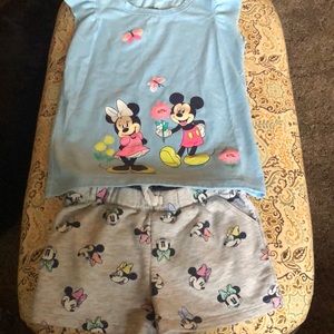 Girls Disney shirt and shorts